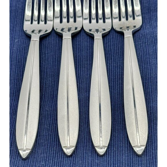 Cambridge Silver Stainless Salad Fork 7 1/8 inch Lot of 4 CBS46 Satin Handle - Picture 3 of 5